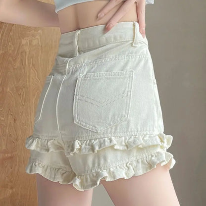 Denim Shorts 2025 Summer Thin High-waisted A-shaped Straight Hot Pants