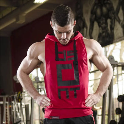 Mens Street Corner Pullovers Fitness Sport Sleeveless Hoodies Gym Bodybuilding Running Training Jogging Cotton Casual Sportswear
