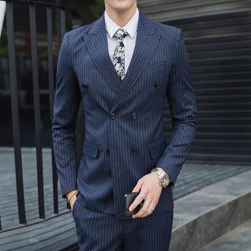 27 Colors ( Blazer + Vest + Pants ) Boutique Fashion Plaid Formal Office Business Mens Suit Three Pieces Groom's Wedding Dress