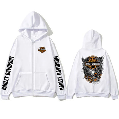 2026 Harley Davidson Motorcycle Hooded Sweatshirt Spring Man Printing Zipper Hoodie Outdoor Sports Loose Ventilate Lady Coat