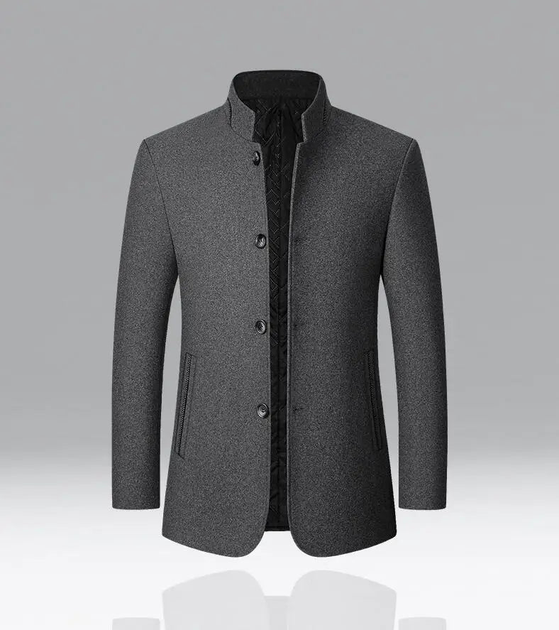 Male Slim Fit Blazers Jackets Blazers Coats Men Cashmere Blazers Suits Jackets Stand-up Collar Business Casual Suits Coats