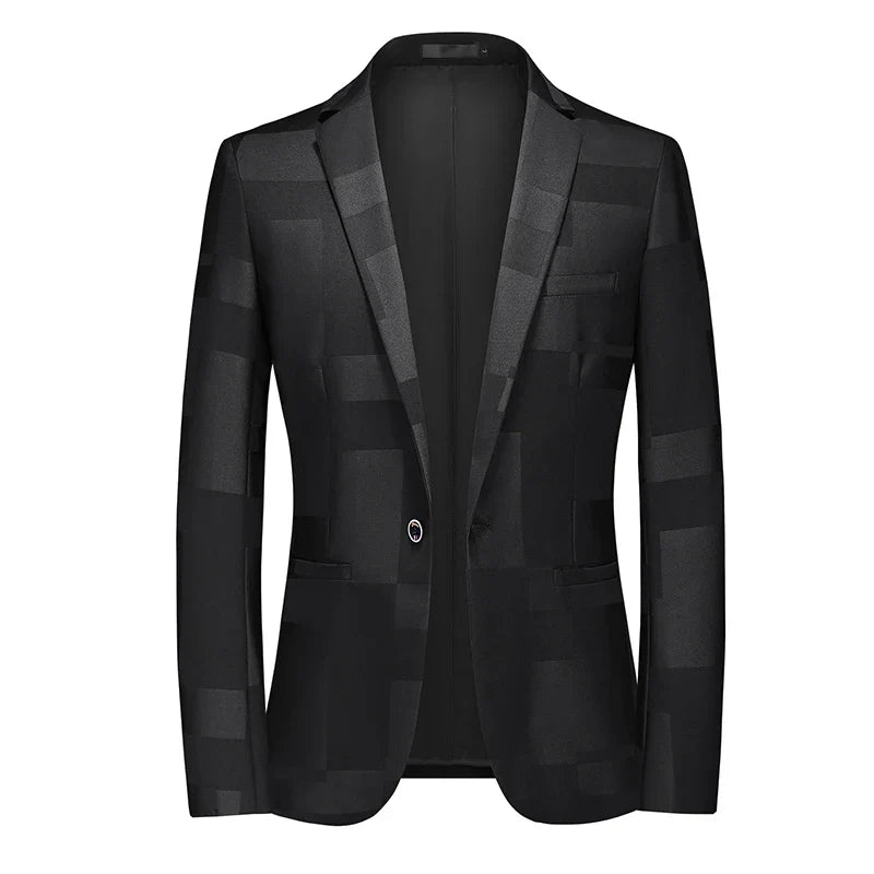 2026 New Men Business Social Suit Jacket Summer Male Single Breasted Thin Dress Male Jacquard Blazers Coats