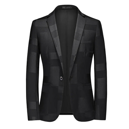 2026 New Men Business Social Suit Jacket Summer Male Single Breasted Thin Dress Male Jacquard Blazers Coats