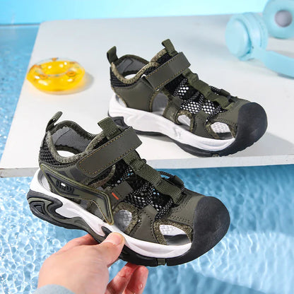 Boys' Sports Sandals Closed Toe Anti-Collision  Kids Outdoor Beach Shoes Breathable Lightweight for Boys Walking Size 28-39