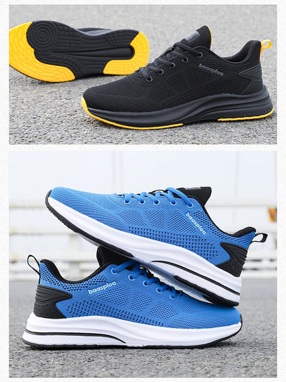Men Running Shoes Brand Male Designer Mesh Casual Sneakers Lightweight Lace-Up New Male Outdoor Sports Tennis Shoe