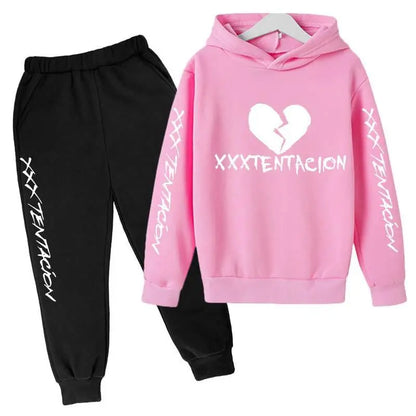 Kids Spring Hip Hop Star Print Tracksuits 4-14 Year Boys Girls Fashion Streetwear rap Hoodie+Pants Outfits Sets Children Clothes