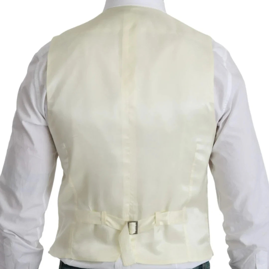 Men Vest Ivory With Lapel Single Button Solid Waistcoat For Wedding Party Banquet Business Work Office Daily Men Suit Vest