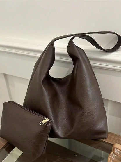 Large Capacity Solid Color Women's Shoulder Bag, Multifunctional Crossbody Bag, Women's Shoulder Tote Bag, Large Capacity Crossbody Tote Bag, Casual Work Bag
