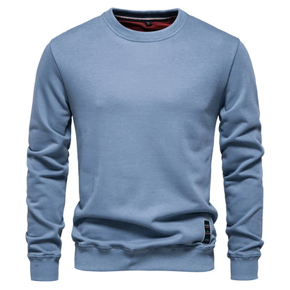 Cotton-blend Mens Crew Neck Solid Color Sweatshirts Pullover Casual Sport Sweatshirt for Men
