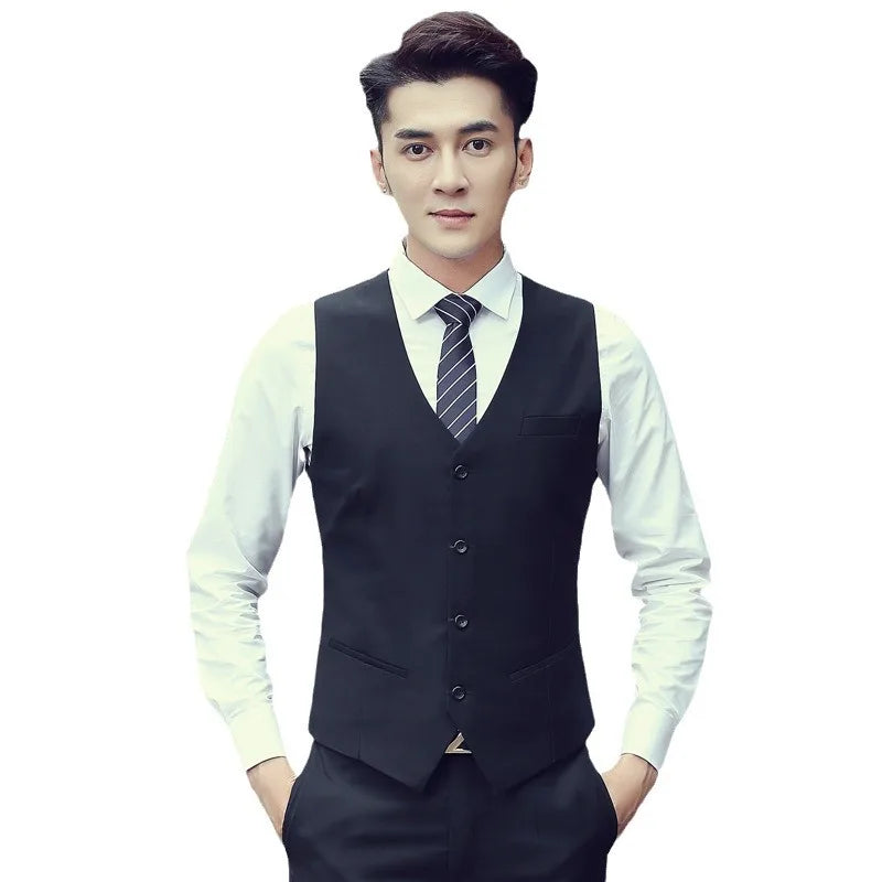 Wine Red Suit Vests for Men Simple Single Breasted High-end Male Waistcoat Slim Fit Formal Business Casual Vest Plus Size 7XL