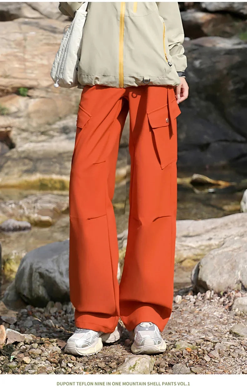 Outdoor Hiking Pants Woman 3 In 1 Removable Fleece Waterproof Camping Trousers Winter Large Pocket Windproof Cycling Travel Pant