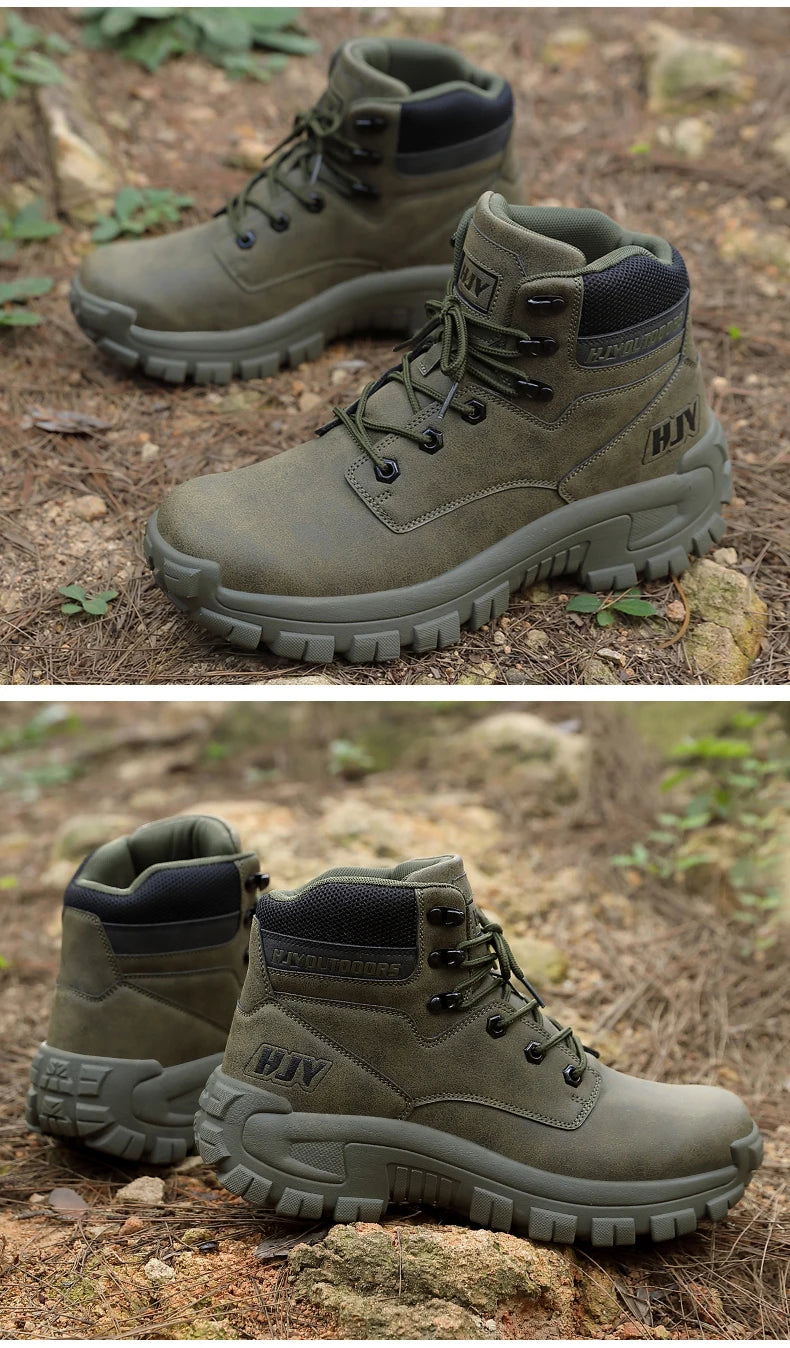 New Men's Boots Fashion Outdoor Boots Breathable Hiking Boots Autumn Shoes Sneakers Lightweight Non-slip Men Desert Ankle Boots