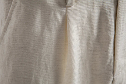 Comfortable Men's Shorts Solid Color Elastic Waist Multi Pocket Cotton Linen Blend Breathable Quick Dry Summer Shorts