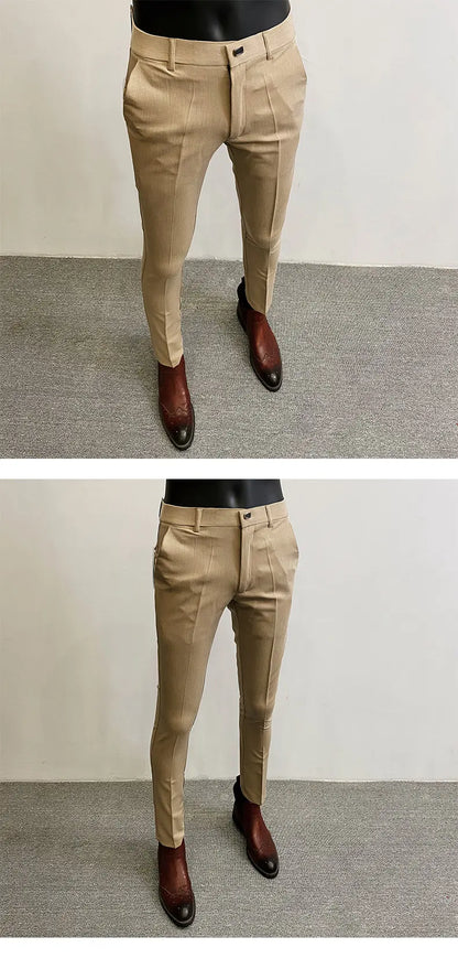 Men Suit Pants Formal Trousers Stretch Slim Pantalone Hombre Calça Masculina Solid Color Casual Dress Pants Fashion Men Clothing