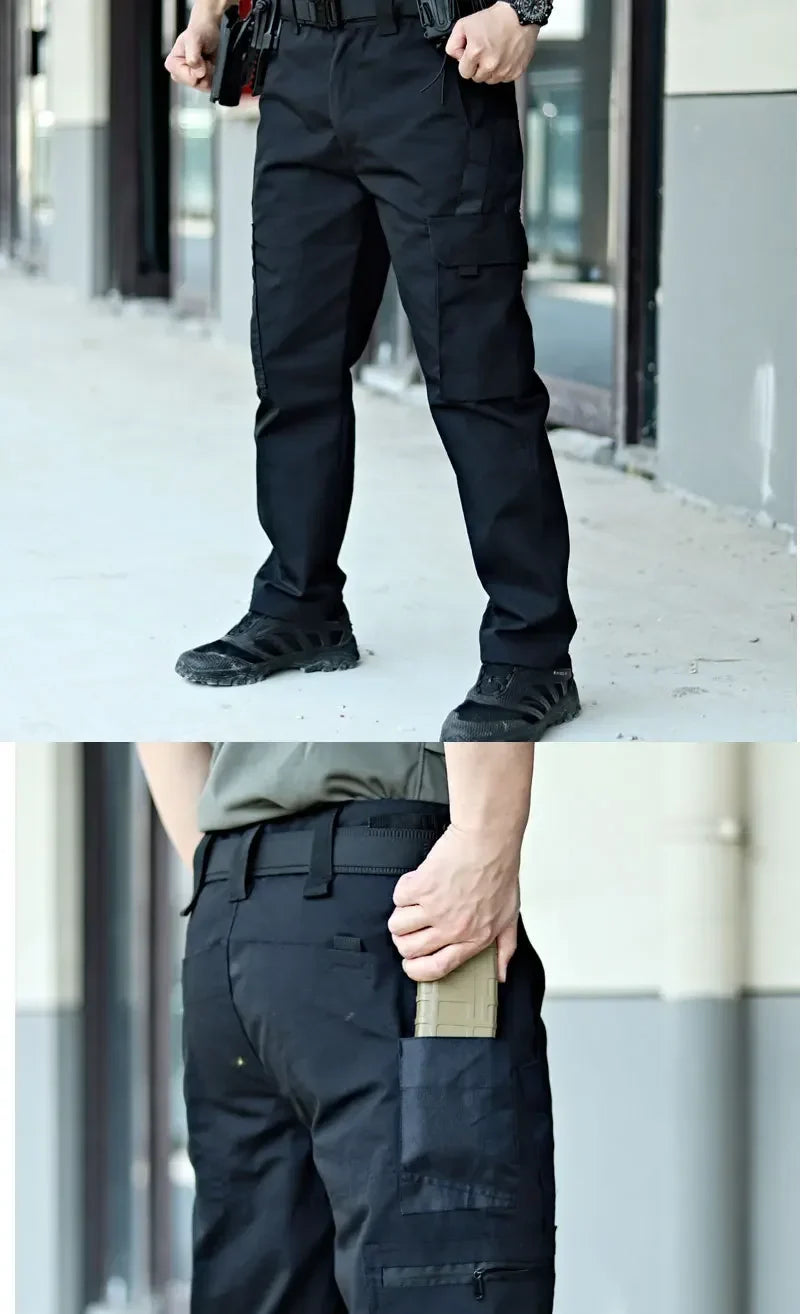 Tactical Work Pants Men Outdoor Cargo Trousers Multi-pocket Waterproof Field Combat Pant Autumn Spring Workwear Hiking Trousers