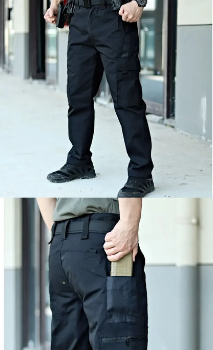 Tactical Work Pants Men Outdoor Cargo Trousers Multi-pocket Waterproof Field Combat Pant Autumn Spring Workwear Hiking Trousers