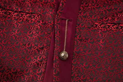 2025 New Wedding Host Performance Men's Suit Dress Three-piece Botanical Floral Pattern  Blazer  for Men with Pants and Vest