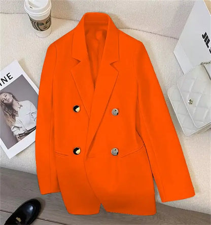 Women's Casual  Jaet Coat 22 Colors Small Suit Outerwear Long Sve Commute Sle Pure Color Spring Season