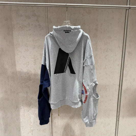 2026 Patchwork ARMY Vintage Damaged Cardigan Pullover Men Women Best Quality Hoodie