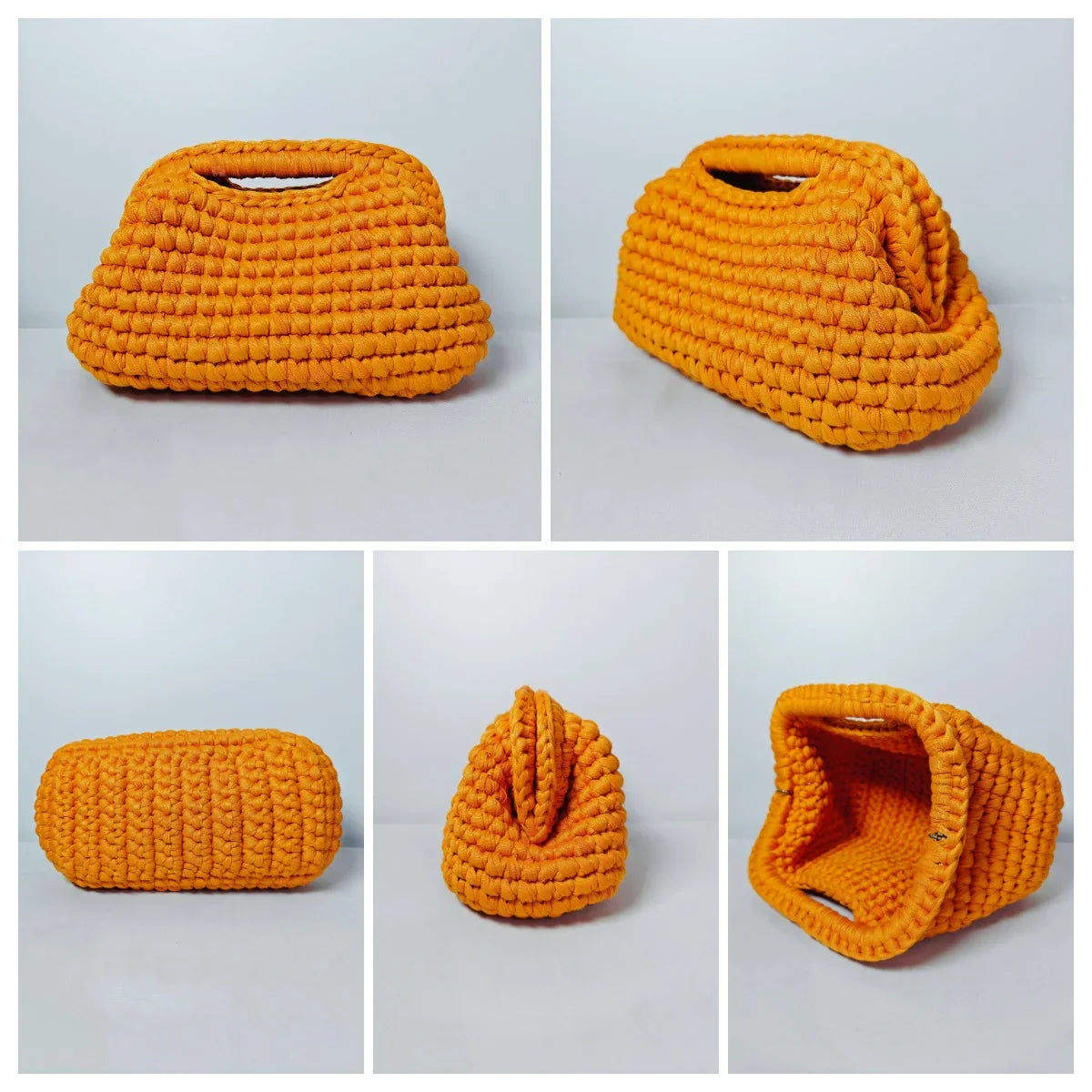Yingzi Small Crochet Cluth Bag with Handle Handmade Evening Bag Makeup Bag