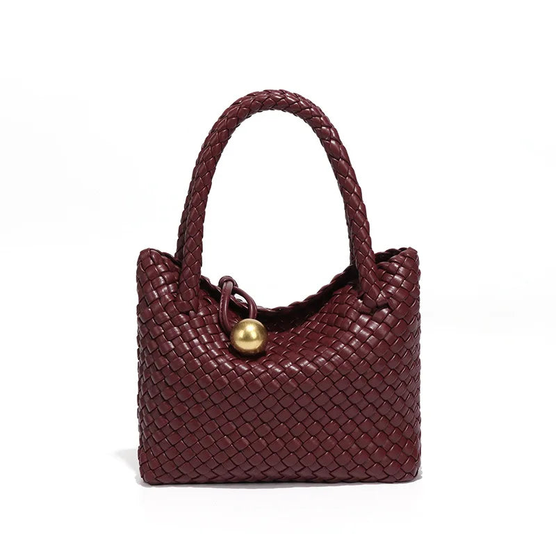 Summer Woven Shoulder Bag for Women Crossbody Tote Bag for Women Small Handbag Vegan Leather Purse Tote Handbag Hobo Bag
