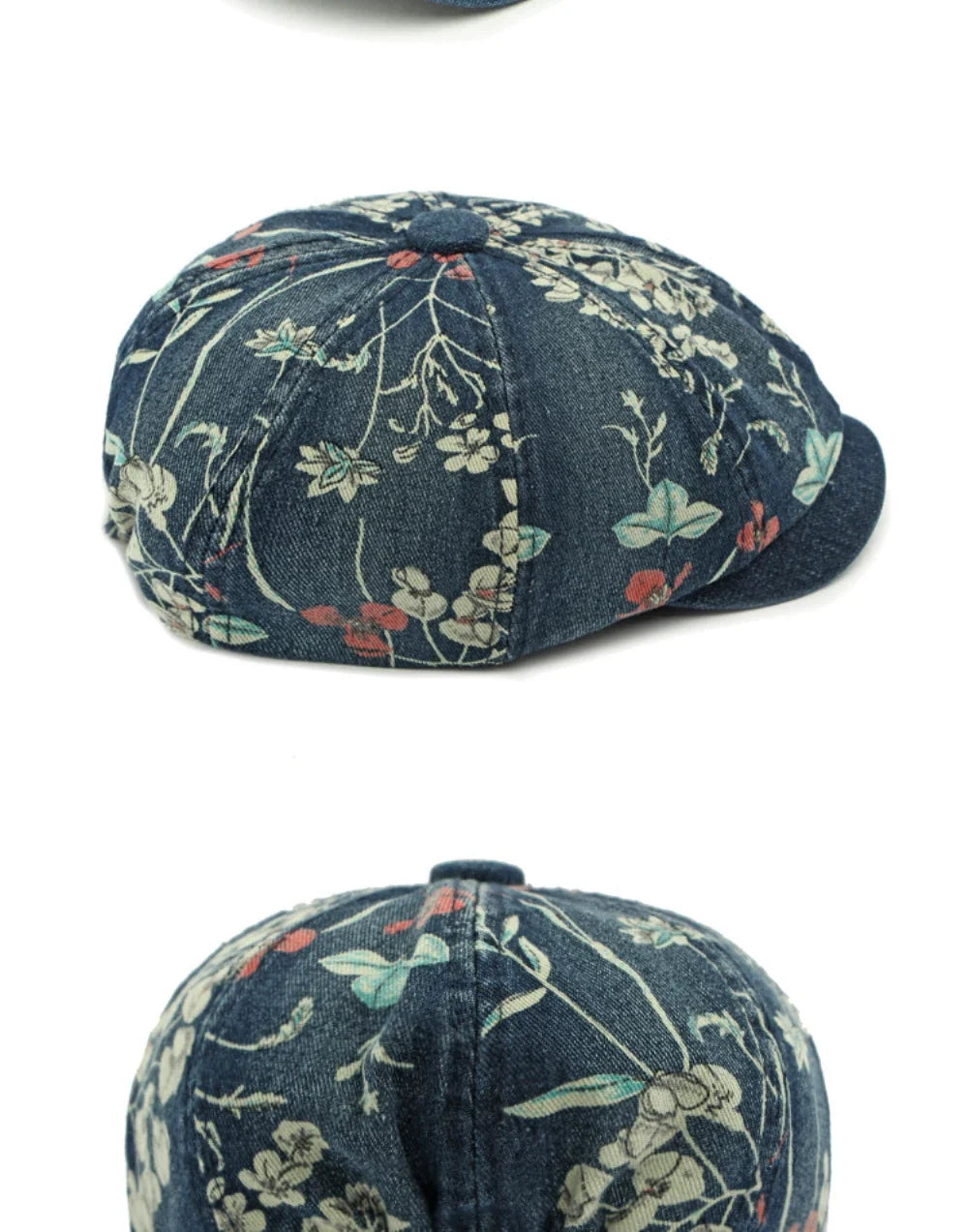 Beret Cap Spring Summer Autumn Men Women Cap Male Female Floral Artist Painter Beret Hat Denim Flat Cap Octagonal Berets