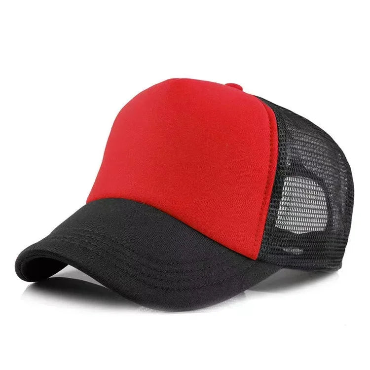 Unisex Cheaper 5 Panel Trucker Hat For Adult Summer Net Baseball Cap Men Women Sponge Mesh Adjustable Sun Hat Visor