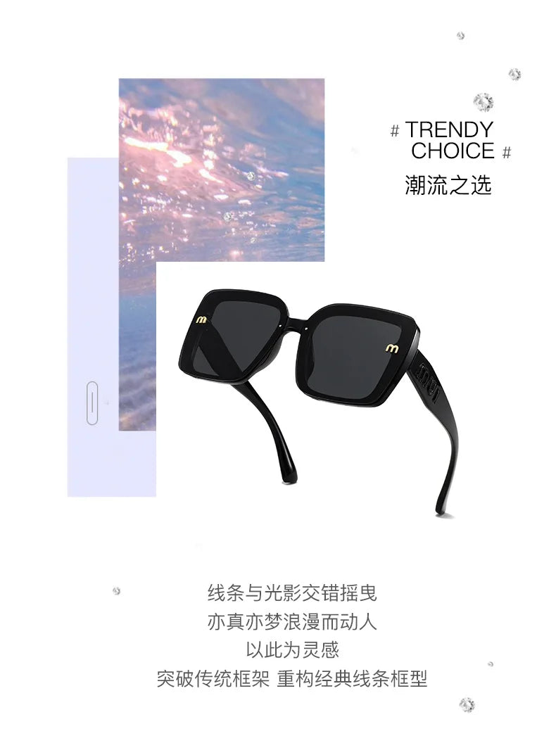 2026 New Luxury Square Sunglasses for Women Sun Glasses Oversized Frame UV400 Protection Trendy Shades for Driving Daily Wear