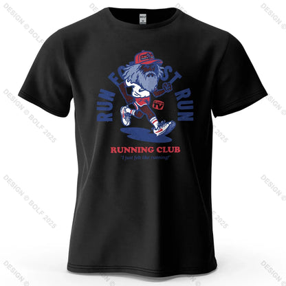 Running Club Printed Men's T-Shirt 100% Cotton Oversized Fitness Motivation Graphic Tees for Women Tops Tees Streetwear
