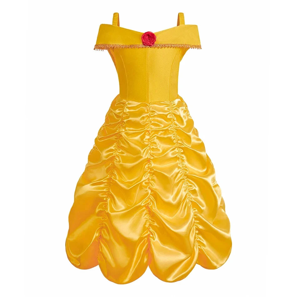 2026 Kid Elsa Anna Costume Girl Birthday Floral Dress Children Snow Queen Performance Fantasy Princess Evening Halloween Costume