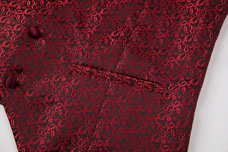 2025 New Wedding Host Performance Men's Suit Dress Three-piece Botanical Floral Pattern  Blazer  for Men with Pants and Vest