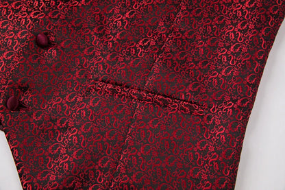 2025 New Wedding Host Performance Men's Suit Dress Three-piece Botanical Floral Pattern  Blazer  for Men with Pants and Vest