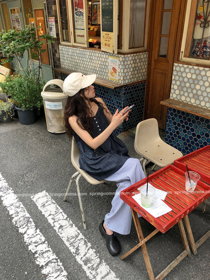 Korean Sle ort Denim Overalls Women's Faionable Summer Dr Vest Dr No Brand Commute Sle 00% Other Material