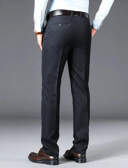 New Business Casual Suit Pants Men Solid High Waist Straight Office Formal Trousers Mens Classic Style Suit Long Pants Plus Size
