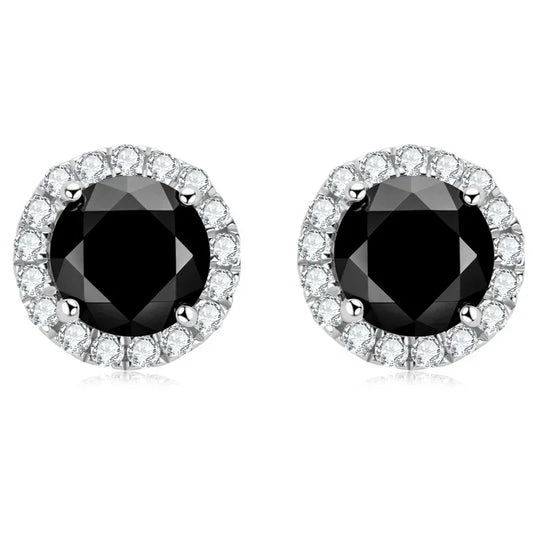 Luxury Real D Color 0.8CT 6mm Black Moissanite Stud Earrings For Women S925 Sterling Silver Diamond Earring Fine Jewelry
