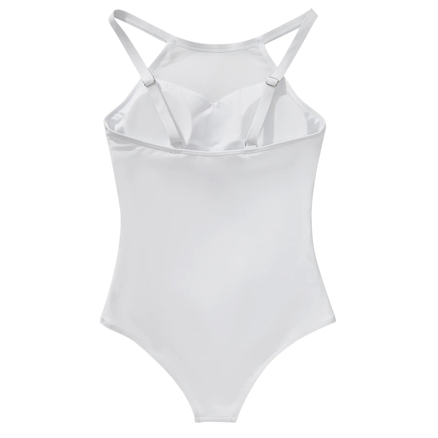 XL Size One Piece Swimsuit Women Mesh Hollow Out Swimwear For Women Solid Padded Push Up Plus Size Summer Bathing Suits Female
