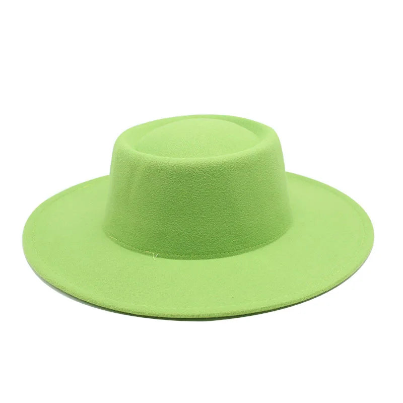 Fedora Hats Men Women 8.5CM Wide Brim Wool Felt Jazz Hats 2023 British style Dress Formal Panama Cap