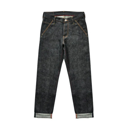 Mens Jeans Boxing Selvedge Denim Jeans Color Cotton Jeans for Men Silver Buttons Taper Fit  12.5 Oz