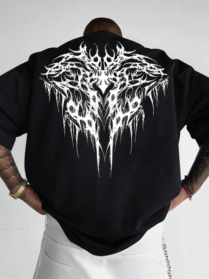 Gothic Geometric Print 100% Cotton Men Woment T-shirt Summer Autumn Daily Outdoor Sports Party Casual Loose Street Short Sleeve