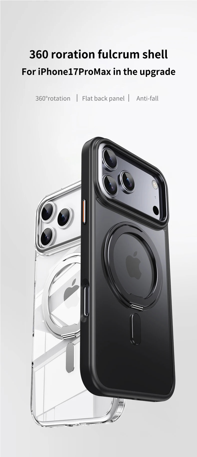 360° Rotating Stand Magnetic Case For iPhone 17 16 15 14 13 12 11 Pro Max Plus 17Air 16e Premium Metal Button Folding Bracket