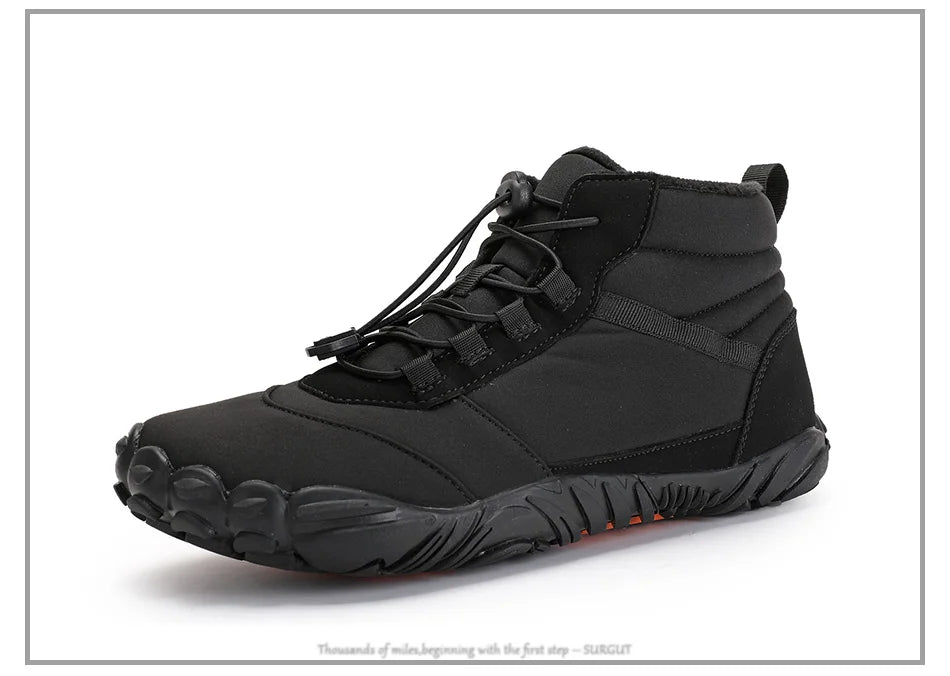 SURGUT Men Snow Boots Plush Warm Waterproof Winter Outdoor Ankle Shoes For Men