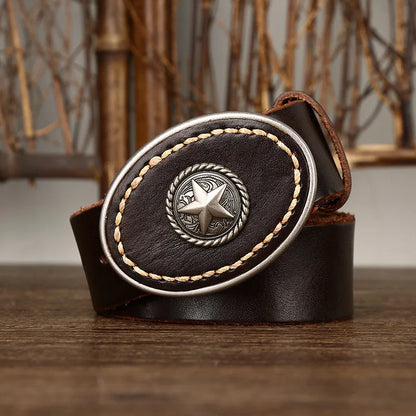 3.8CM Pure Cowhide High Quality Genuine Leather Belts for Men Strap Male Thickened Head Layer Cowhide Smooth Buckle Jeans Cintos
