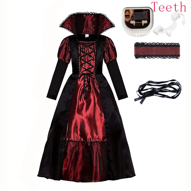 European and American Vintage Ball Gown Princess The Middle Age Upper Class Frock Girls Halloween Vampire Cosplay Costume Dress