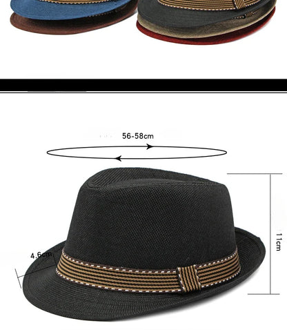 Middle-aged and Elderly MenHats Retro Jazz Hats Fashion Beach Hats Sun Visor Hat Women in Summer.