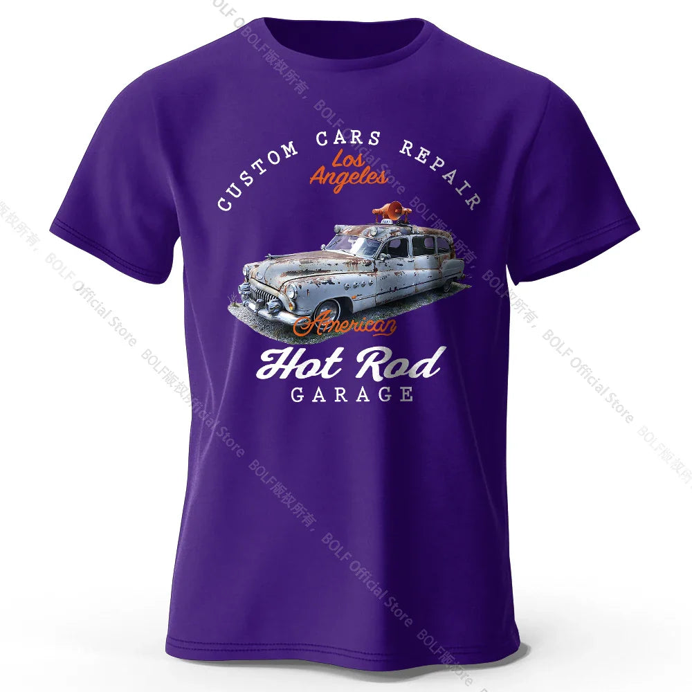 Custom Car Club Patch Printed Unisex Men Women T-Shirt Tees Tops 100% Cotton Embossed Logo Graphic Gearhead Outfit
