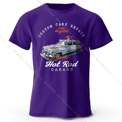 Custom Car Club Patch Printed Unisex Men Women T-Shirt Tees Tops 100% Cotton Embossed Logo Graphic Gearhead Outfit