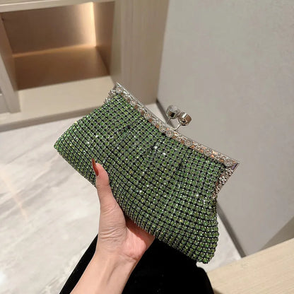 Luxury Rhinestone Evening Clutch Bag Wedding Bride Handbag Shiny Design Party Banquet Lady Portable Purse Sling Shoulder Bags