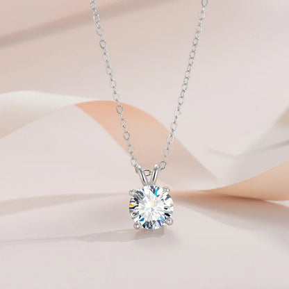 PureNew 1-5ct Full Shape Moissanite Necklace For Women S925 Silver Plated 18k Gold D Color VVS1 Women's Moissanite Chain Gift