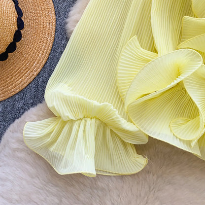 Ruffles Pleated Romantic Tops Thin Spring Summer V Neck French Elegant Blouse Fairycore Flowy Office Lady Luxury Shirt