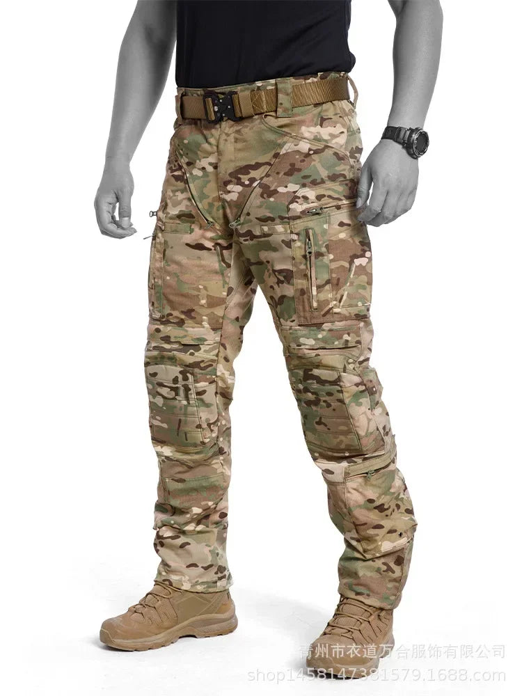 New Men Assault Scratch-resistant Wearproof Outdoor Training Pants Overalls Hiking Pants Camouflage Tactical Trousers